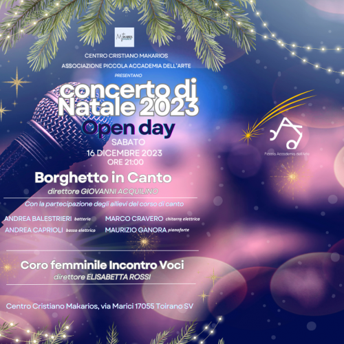 Concerto di Natale Open day Borghetto 16/12/2023