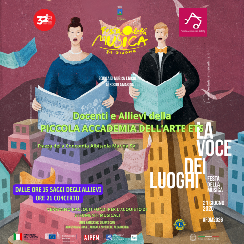 FESTA DELLA MUSICA 21 GIUGNO 2026 PIAZZA DELLA CONCORDIA ALBISSOLA MARINA