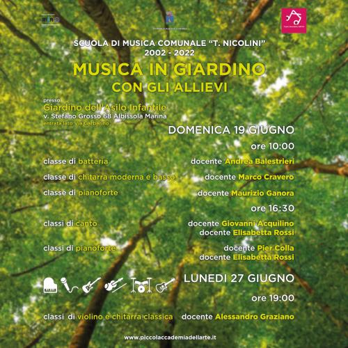 Musica in giardino con gli allievi 19/06/2022